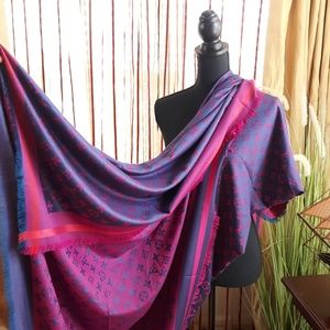 Two-tone two-sided LV shaw Purple pink